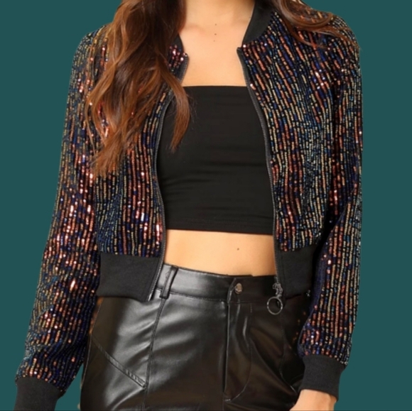 Allegra K Jackets & Blazers - Sequin Embellished Black Jacket